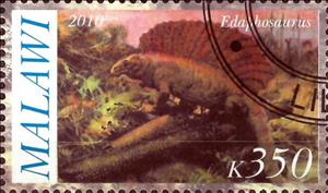 Stamp, Edaphosaurus, Cinderellas,  , Dinosaurs, Prehistorical Animals