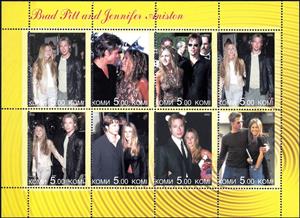 Mini Sheet, Brat Pitt and Jennifer Aniston, Cinderellas,  , Actors, Famous People