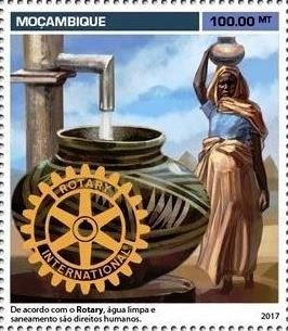 Stamp, 70th Anniversary of the Death of Paul P. Harris,, Mozambique,  , Rotary