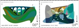 Se-tenant, Europa 2018 : Bridges, Azerbaijan,  , Architecture, Bridges, C.E.P.T. / Europe