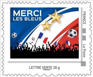 Stamp, France Victory in 2018 World Cup Football : Merci Les Bleus, France,  , Flags, Football (Soccer), Sports