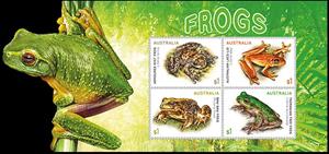 Souvenir Sheet, Frogs, Australia,  , Amphibians, Animals (Fauna), Frogs