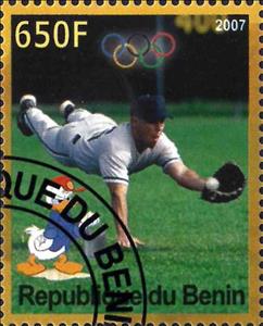 Stamp, Olympic Games - Pekin 2008, Cinderellas,  , Baseball, Cartoons, Disney, Olympic Games, Sports