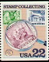 Stamp, No. 836 Under Magnifying Glass, Sweden Nos. 268, 271, United States of America,  , Stamps