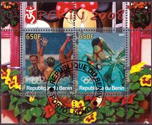 Mini Sheet, Olympic Games - Pekin 2008, Cinderellas,  , Cartoons, Disney, Olympic Games, Sports, Synchronized Swimming, Water-polo