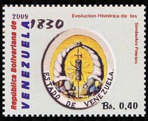Stamp, Coat of Arms from 1830, Venezuela,  , Coats of Arms