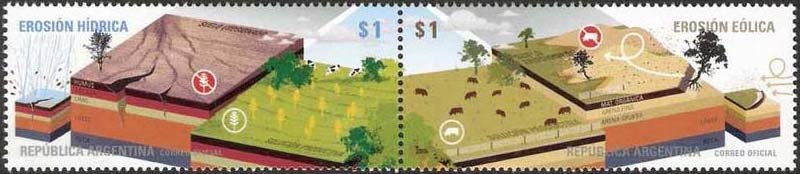 Se-tenant, Representation of the wetland soil, Argentina,  , Environment Protection