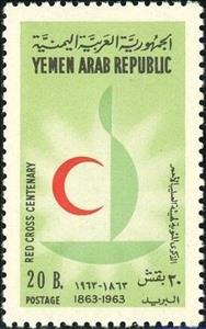 Stamp, The 100th Anniversary of Red Cross, Yemen, Arab Republic,  , Anniversaries and Jubilees, Red Cross and Red Crescent