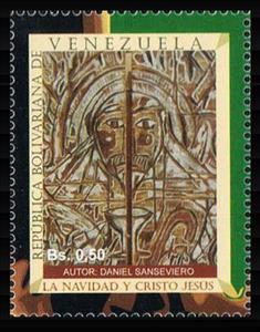 Stamp, Religious Art by Daniel Sanseviero, Venezuela,  , Art, Christmas, Religion