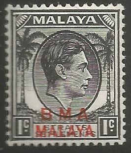Overprinted "B.M.A. Malaya"