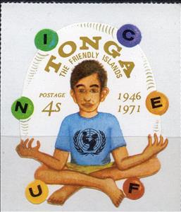 Stamp, Unicef, Tonga,  