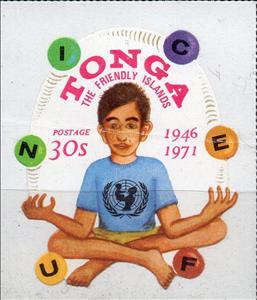 Stamp, Unicef, Tonga,  