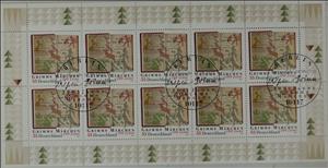 Mini Sheet, Original Edition of Children’s & Household Tales, Germany, Federal Republic,  , Anniversaries and Jubilees, Books, Cats, Dogs, Donkeys, Fairy Tales, Literature, Roosters and Chickens
