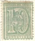 Stamp, Large Numeral with Coat of Arms, Uruguay,  , Coats of Arms, Numbers