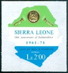 Stamp, Lion’s Head and Bugles, Sierra Leone,  , Maps