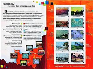 Souvenir Sheet, Normandie, the crib of the impressionists, France,  , Paintings