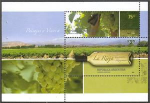 Booklet Pane, La Rioja, Argentina,  , Landscapes, Wine