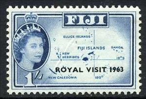 Stamp, Map of Fiji, Fiji,  