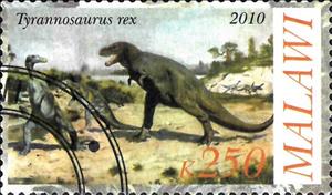 Stamp, Tyrannosaurus rex, Cinderellas,  , Animals (Fauna), Dinosaurs, Prehistorical Animals