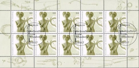 Mini Sheet, Celtic Prince of Glauberg(stone statue,5th century BC), Germany, Federal Republic,  , Archaeology, Statues