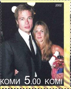 Stamp, Brat Pitt and Jennifer Aniston, Cinderellas,  , Actors, Famous People