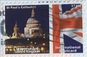 Stamp, Saint-Paul's Cathedral, Personalized and Private Mail Stamps,  , Churches - Cathedrals - Basilicas - Chapels, Flags