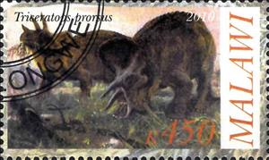 Stamp, Tricerators prorsus, Cinderellas,  , Animals (Fauna), Dinosaurs, Prehistorical Animals