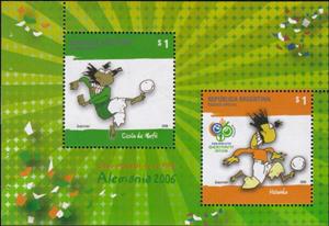 Booklet Pane, Ivory Coast player, Netherlands player, Argentina,  , Football (Soccer), Sports