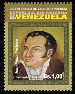 Stamp, Juan Pablo Pacheco, Venezuela,  , Anniversaries and Jubilees, Independency Activists