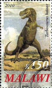 Stamp, Tarbosaurus bataar, Cinderellas,  , Dinosaurs, Prehistorical Animals