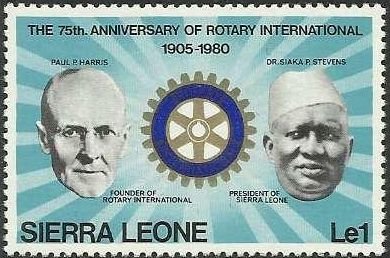Stamp, Rotary Intl., 75th Anniv., Sierra Leone,  , Famous People, Rotary