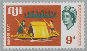Stamp, Bamboo raft (bilibili), Fiji,  