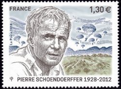 Stamp, Pierre Schoendoerffer, Author & Documentary Film Maker, France,  , Authors, Famous People, Men, film, Parachute Jumping