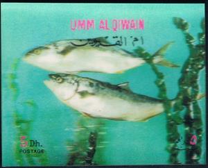 Stamp, Graylings, Umm al-Qiwain,  , Fishes