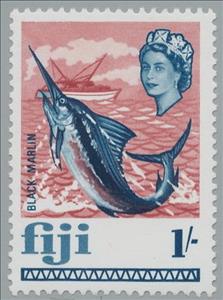 Stamp, Black Marlin (Makaira indica), Fiji,  , Fishes