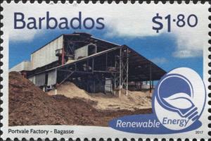 Stamp, Bagasse at Sugar Factory, Barbados,  , Energy