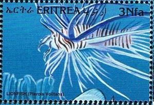 Stamp, Two Banded Anemonefish, Eritrea,  , Animals (Fauna), Fishes