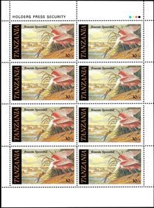 Mini Sheet, Roseate spoonbill (Platalea ajaja), Tanzania,  , Animals (Fauna), Birds