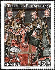 Stamp, Treaties of the Pyrenees ( 1659 ), France,  