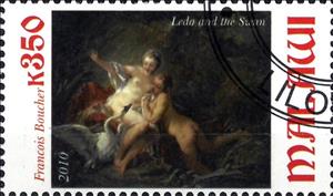 Stamp, French Painters - Francois Boucher (1703-1770), Cinderellas,  , Nudes, Paintings