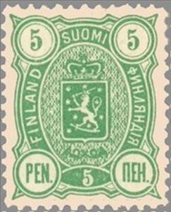 Stamp, Coat of Arms type m/89 ("three-numbered"), Finland,  