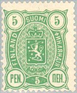 Stamp, Coat of Arms type m/89 ("three-numbered"), Finland,  , Лев, Coats of Arms