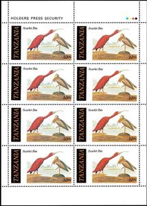 Mini Sheet, Scarlet ibis (Eudocimus ruber), Tanzania,  , Animals (Fauna), Birds