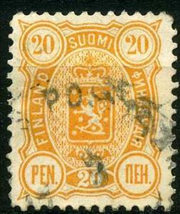 Stamp, Coat of Arms type m/89 ("three-numbered"), Finland,  