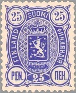 Stamp, Coat of Arms type m/89 ("three-numbered"), Finland,  