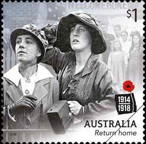 Stamp, Return Home, Australia,  , First World War
