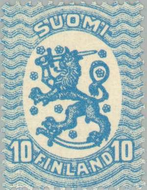 Stamp, Definitive series I: Lion type m/17, Finland,  , Heraldic Animals, Coats of Arms