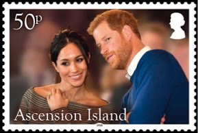 Stamp, Royal Wedding of Prince Harry & Meghan Markle, Ascension Island,  , Famous People, Princes, Princesses, Royalty, Weddings