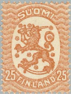Stamp, Definitive series I: Lion type m/17, Finland,  , Heraldic Animals, Coats of Arms