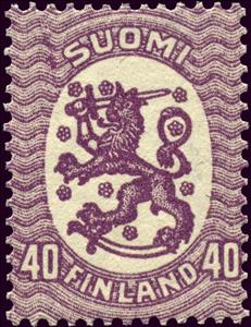 Stamp, Definitive series I: Lion type m/17, Finland,  , Heraldic Animals, Coats of Arms